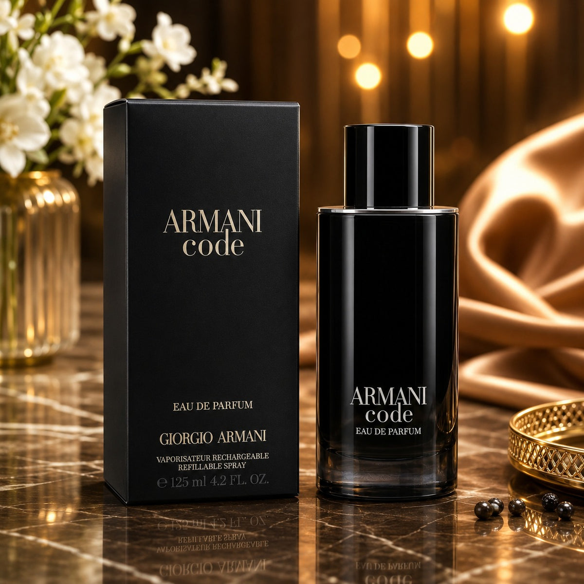 Giorgio Armani Code Eau De Parfum Refillable Spray for Men - 4.2 oz /
